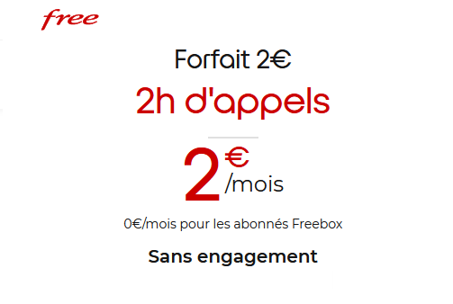Free Mobile : forfait 2h/50Mo à 2€