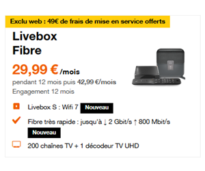 Orange box internet Livebox Fibre