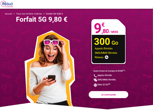 🔖 Réglo Mobile, illimité/300Go en 5G à 10€/mois (sans limite)