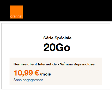 Orange clients box forfait 20Go 11€
