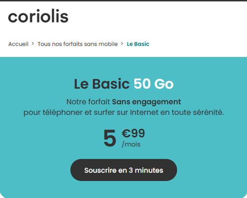Coriolis forfait 50Go