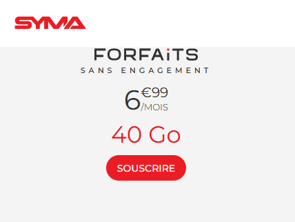 Syma forfait 40Go