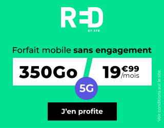 🔖 Red by SFR, illimité/350Go en 5G à 20€/mois (sans limite)