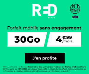 🔖 Red by SFR, illimité/30Go à 5€/mois (sans limite)