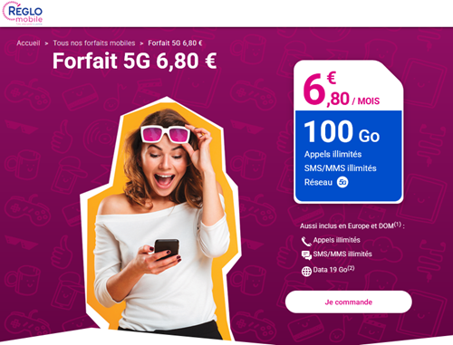 🔖 Réglo Mobile, illimité/100Go en 5G à 7€/mois (sans limite)