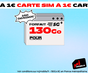 Forfait mobile NRJ Mobile 130Go 9€ par mois