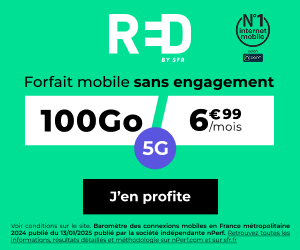 🔥 Red by SFR, illimité/100Go en 5G à 7€/mois (sans limite)