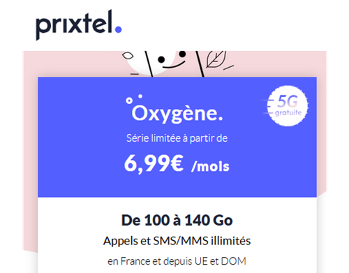 Prixtel forfait 5G 100Go