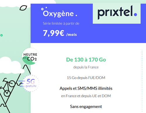 Prixtel oxygene 130go 5G 8e