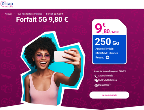 🔖 Réglo Mobile, illimité/250Go en 5G à 10€/mois (sans limite)