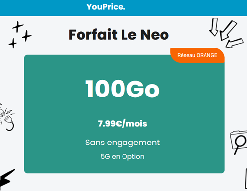 🔥 Youprice (Orange), illimité/100Go à 8€/mois (sans limite)