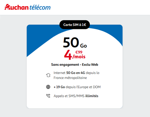 Auchan Telecom 50Go 5€