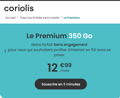 Coriolis forfait 5G 350Go