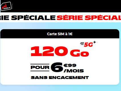 NRJ Mobile forfait 5G 120Go