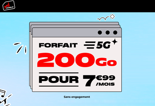 NRJ Mobile forfait 5G 200Go