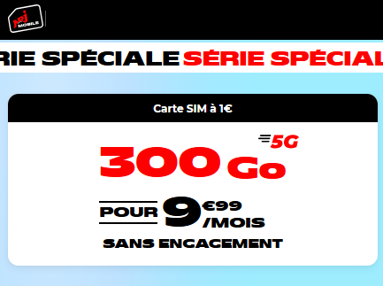 NRJ Mobile forfait 5G 300Go 10€