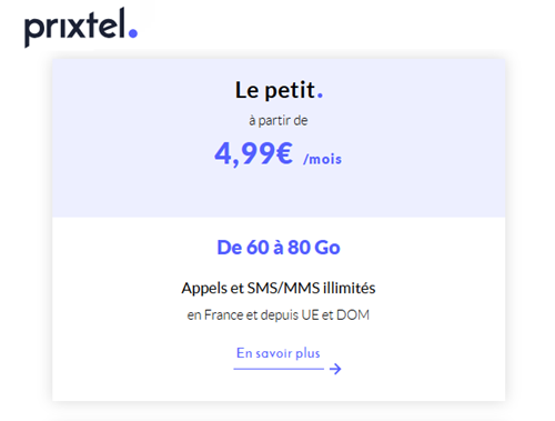 Prixtel forfait 5€