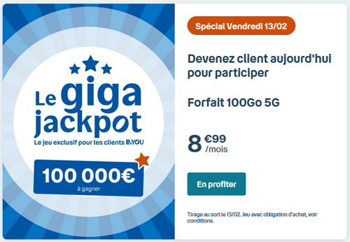 BandYou forfait 5G 100Go 9€