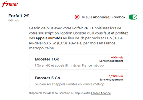 Free booster 5Go 4€