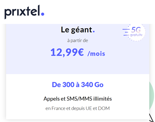 Prixtel Le Géant 300Go 13€
