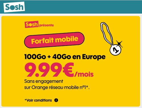 Sosh 100Go 10€