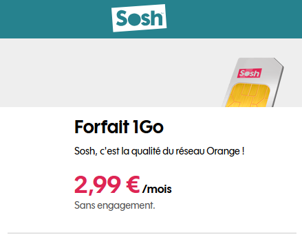 Sosh forfait 1Go
