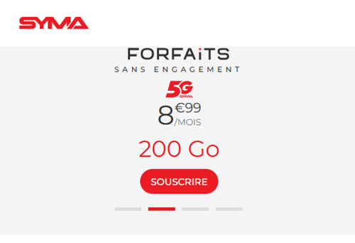 Syma forfait 5G 200Go