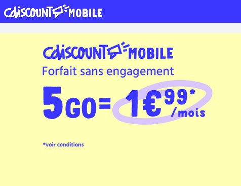 CDiscount Mobile 5Go 2€
