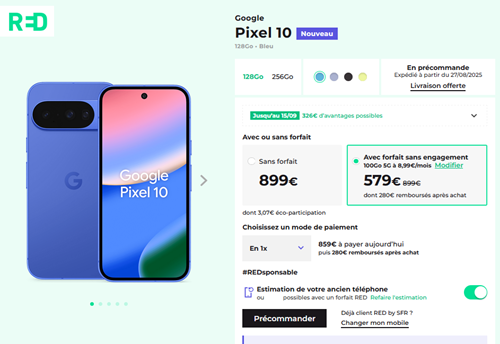 Red + Google Pixel 10