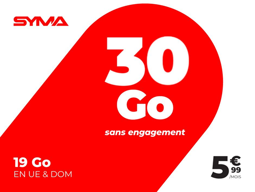 Syma forfait 30Go 6€