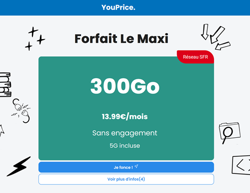 Youprice Maxi 5G 300Go 14e SFR