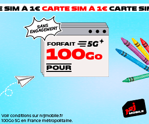 NRJ Mobile forfait 5G 100Go 8€