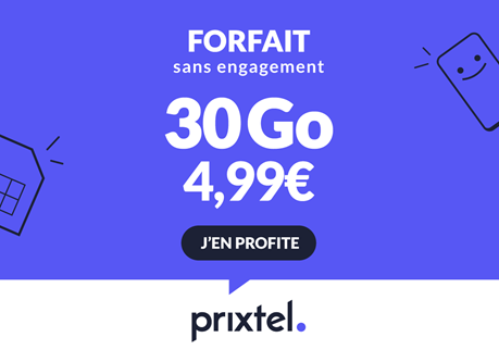 Prixtel forfait Petit 30Go 5€