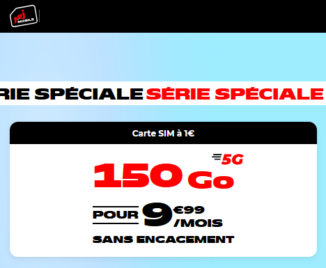 NRJ Mobile 5G 150Go 10€