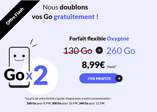 Prixtel Oxygène 260Go 9€