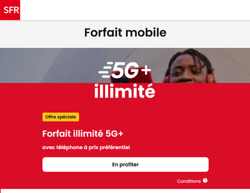SFR forfait 5G plus