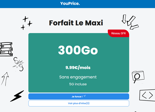 Youprice Maxi 300Go 5G 10€
