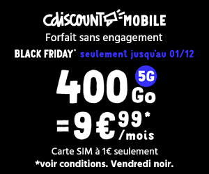 Cdiscount Mobile forfait 5G 400Go 10€