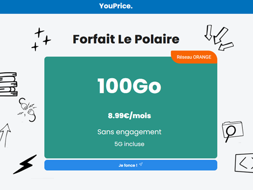 Youprice forfait 5G Le Polaire 100Go