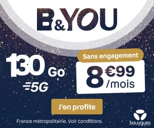B and You forfait 5G 130Go