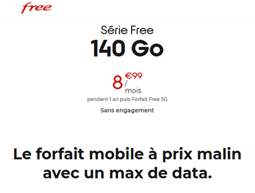 Free série spéciale 140Go 5G