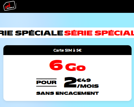 NRJ Mobile forfait 6Go 2-49€ par mois