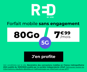Red by SFR forfait 5G 80Go 8€