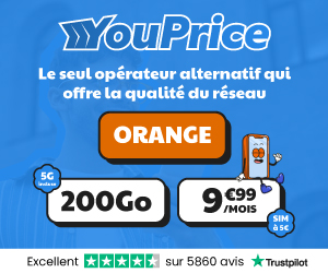 Youprice forfait Orange 5G 200Go 10€