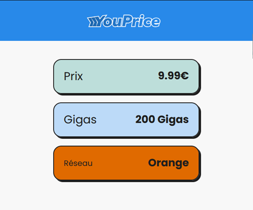 Youprice Orange 5G 200Go 10€