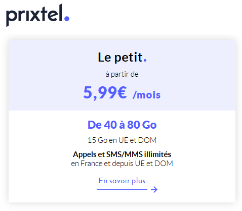 Prixtel Le Petit forfait 40Go