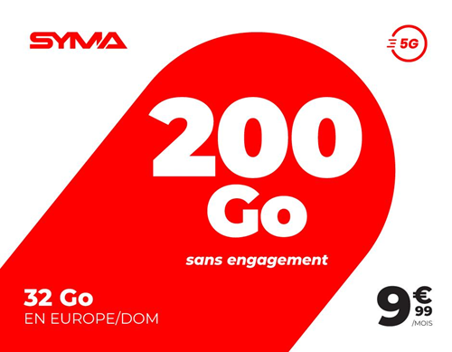 Syma forfait 5G 200Go