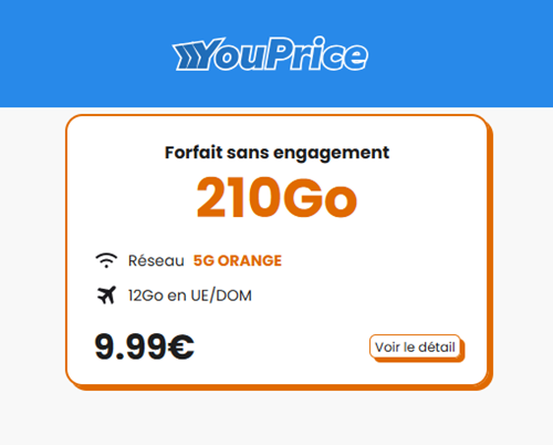 Youprice Orange 210Go 10E