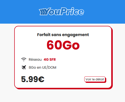 Youprice SFR 60Go 6€