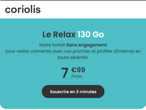 Coriolis forfait 5G Relax 130Go